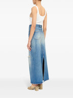 Jupes Jupe longue usé Mm6 Bleu Femme