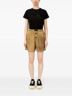 Shorts Calções de Seda Mm6 Marrom Femme