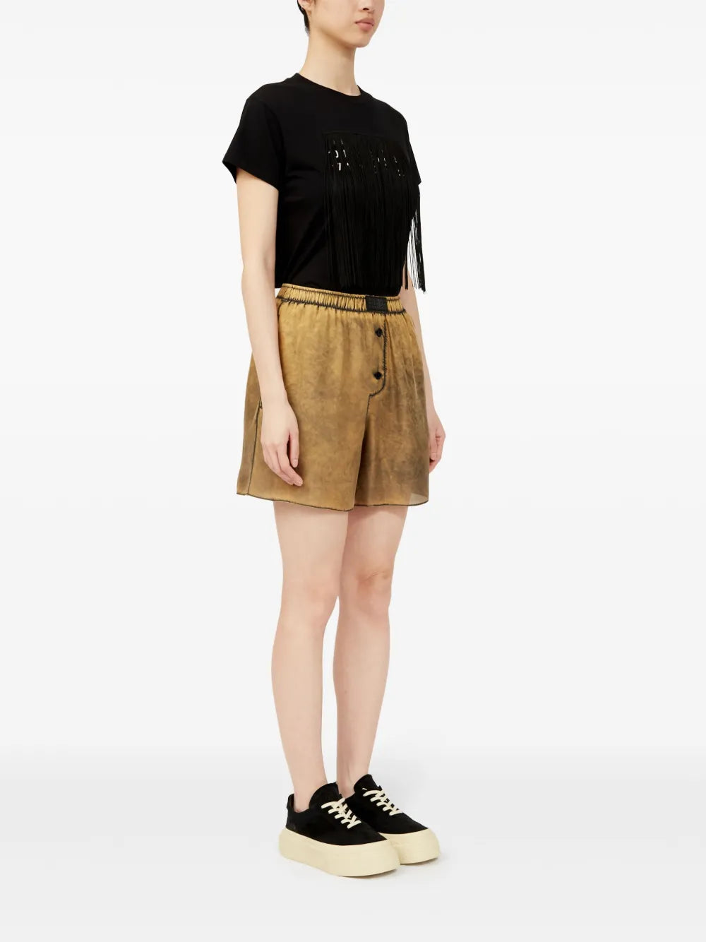 Shorts Silk Shorts Mm6 Brown Femme