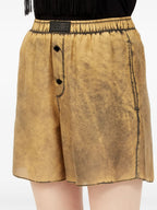 Shorts Calções de Seda Mm6 Marrom Femme
