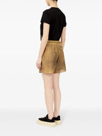 Shorts Calções de Seda Mm6 Marrom Femme