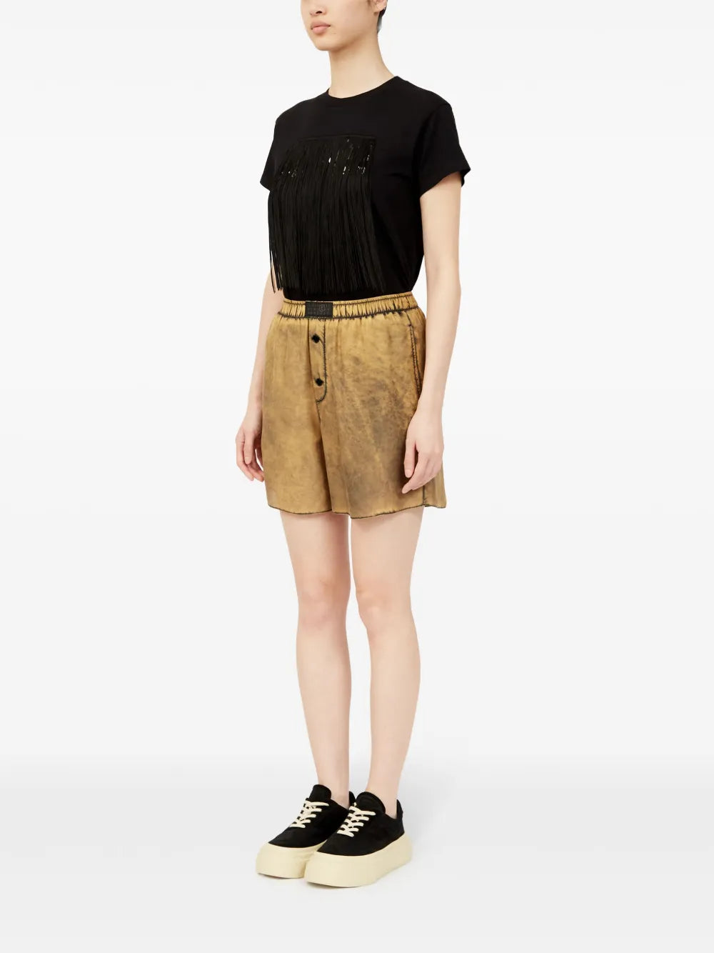 Shorts Silk Shorts Mm6 Brown Femme