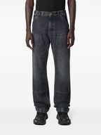 Calças Jeans Cargo Cinza Versace Preto Homme