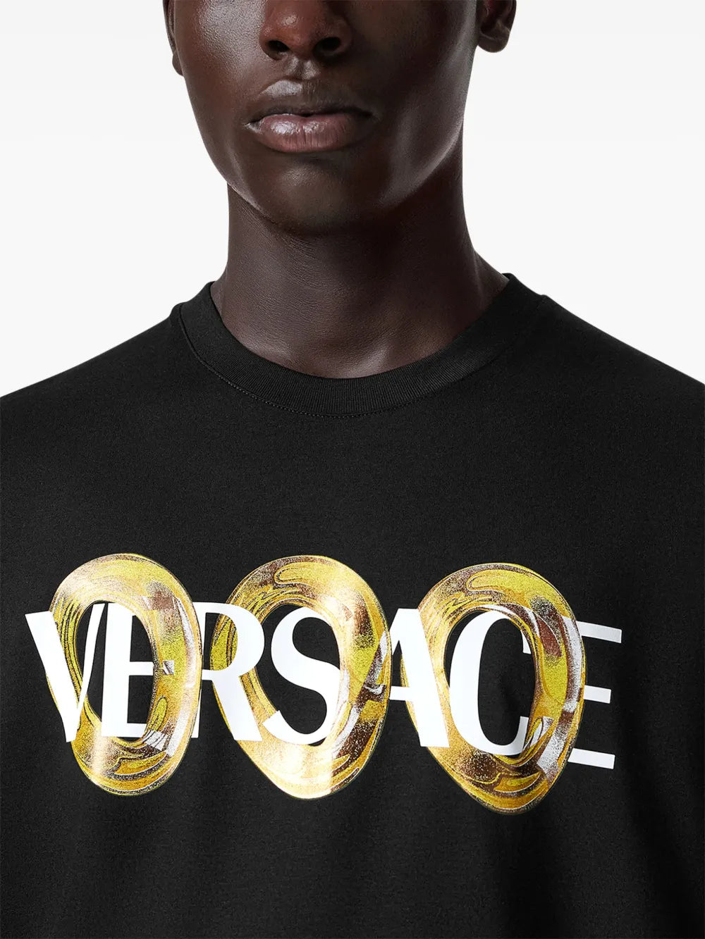 T-shirt T-shirt Maxi Chain Versace Nero Homme