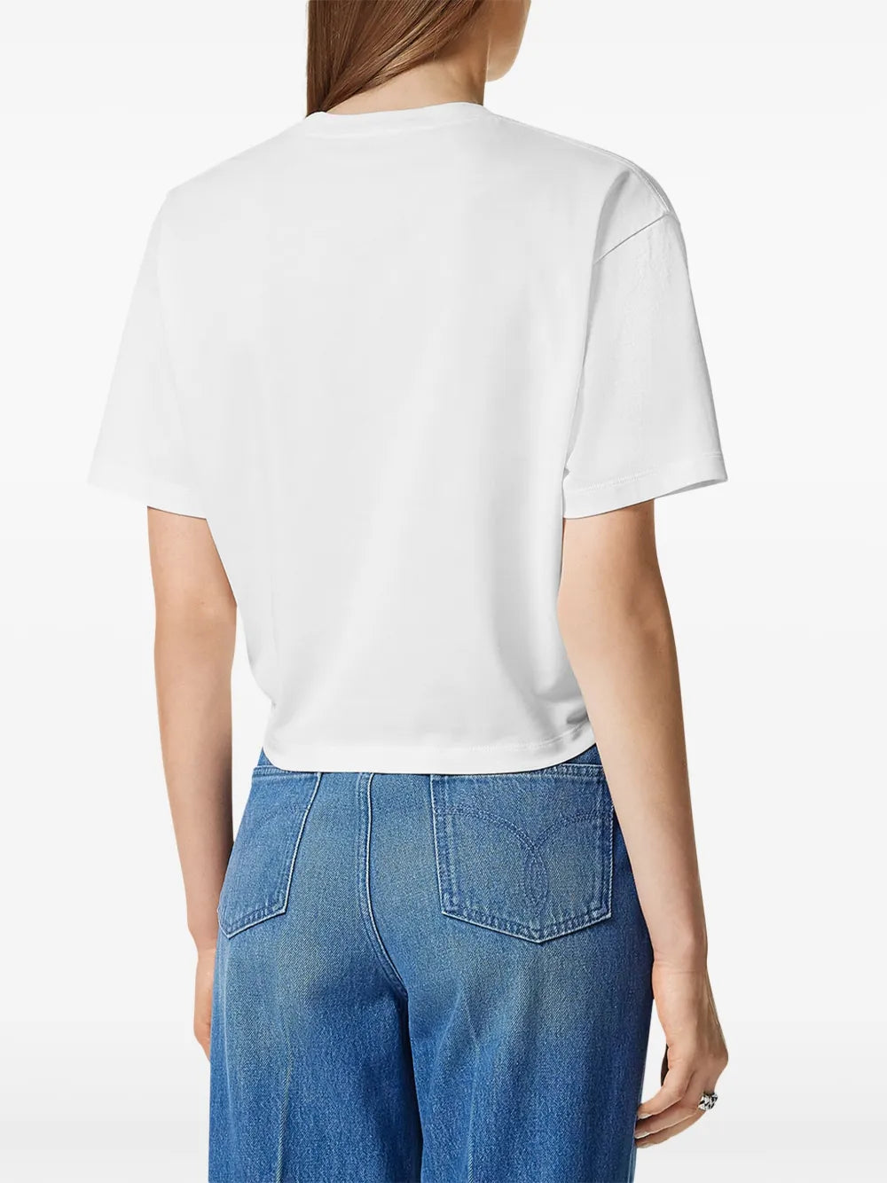 Camisetas Camiseta con Alfiler de Seguridad Versace Blanco Femme