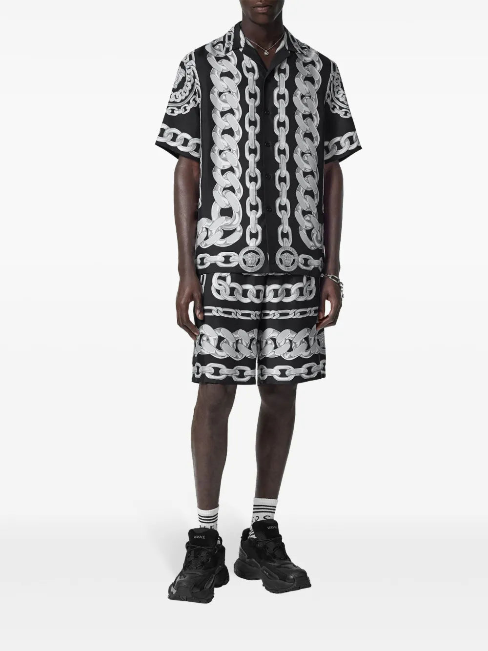 쇼츠 짧은 메두사 체인 Versace 검은색 Homme