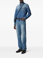 Camisas Camisa de Denim Versace Azul Homme