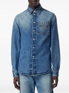Camisas Camisa de Denim Versace Azul Homme