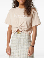 Tシャツ セーフティピン クロップ Tシャツ Versace ベージュ Femme