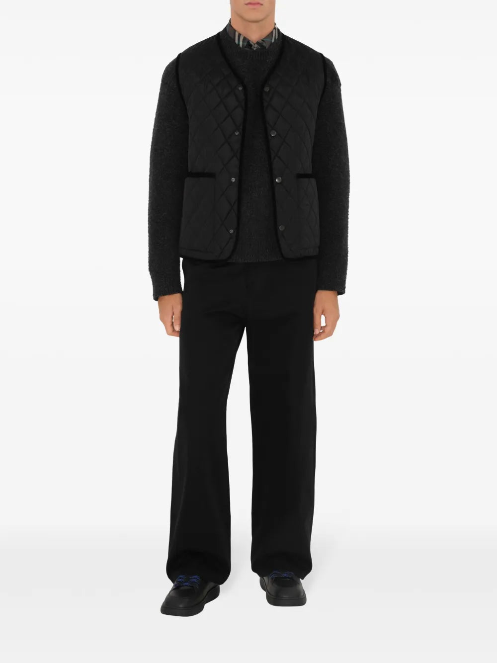 Vestes Veste sans manches noire Tiverton Burberry Noir Homme