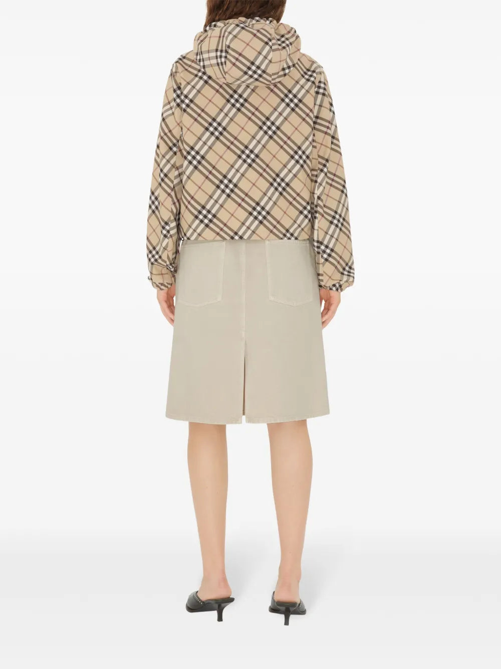 Vestes Coupe-vent à carreaux Cavalier Burberry Beige Femme