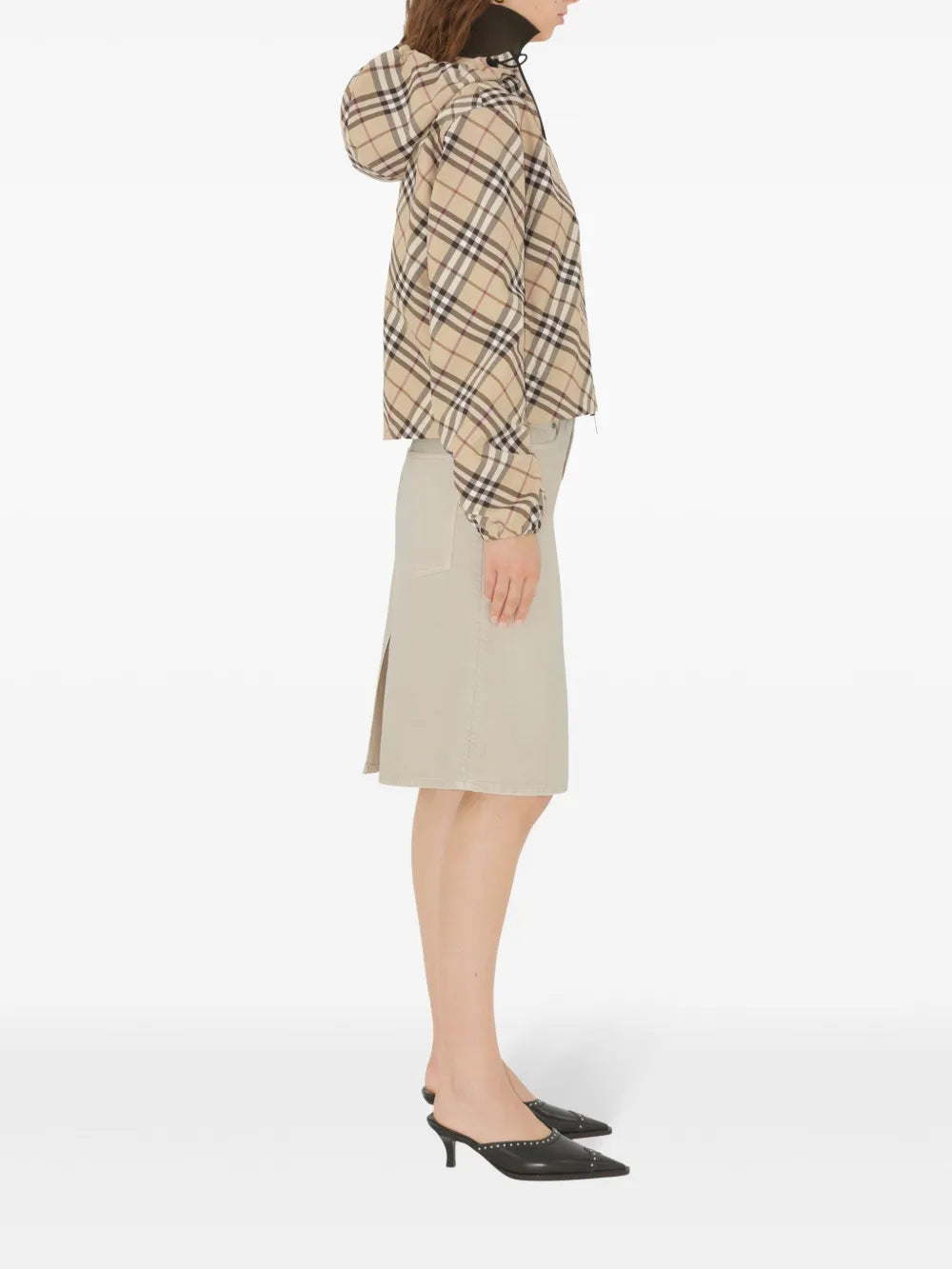 Vestes Coupe-vent à carreaux Cavalier Burberry Beige Femme