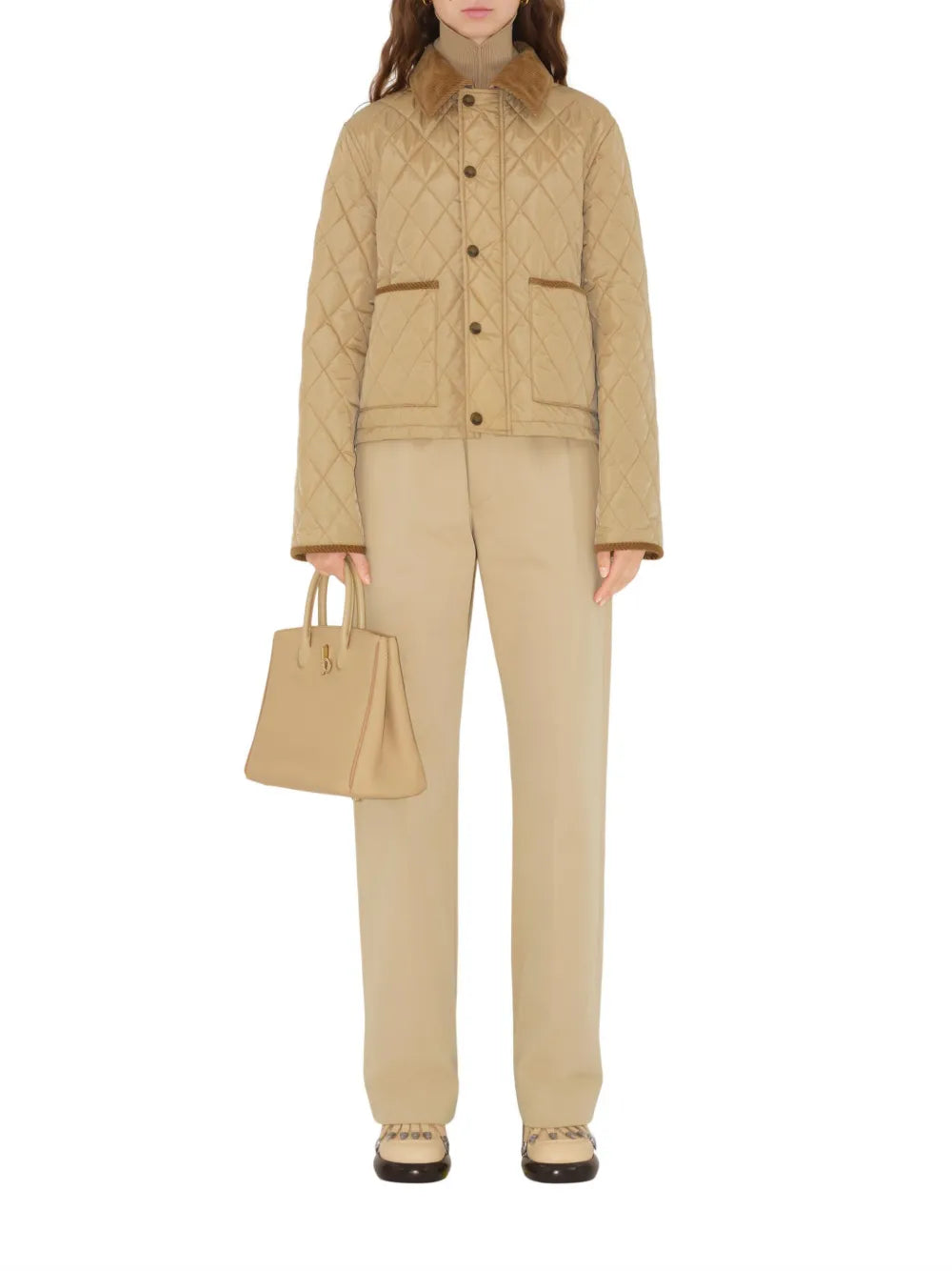 Jaquetas Casaco Matelassé Burberry Bege Femme