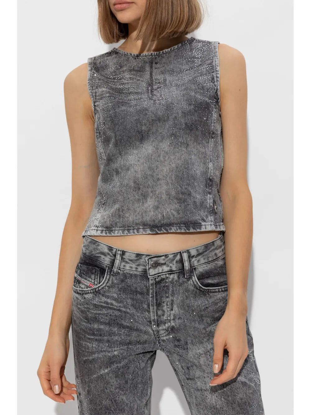 Tops Top à strass De-Pinar-S Diesel Gris Femme