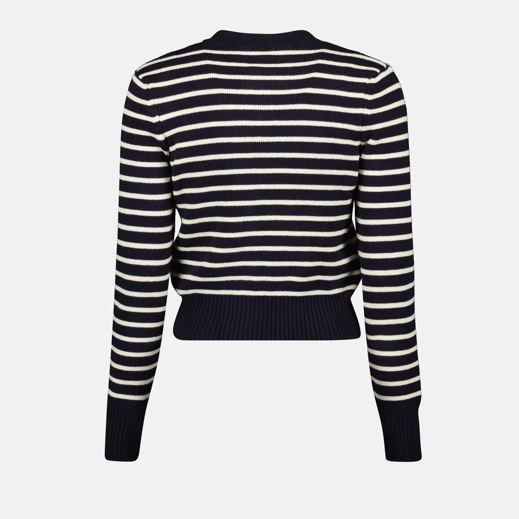 Maille Cardigan marinière Ami PARIS Bleu Femme