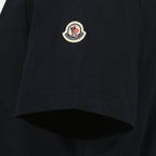 T-shirts T-shirt de algodão bordado azul marinho Moncler Bleu foncé Homme