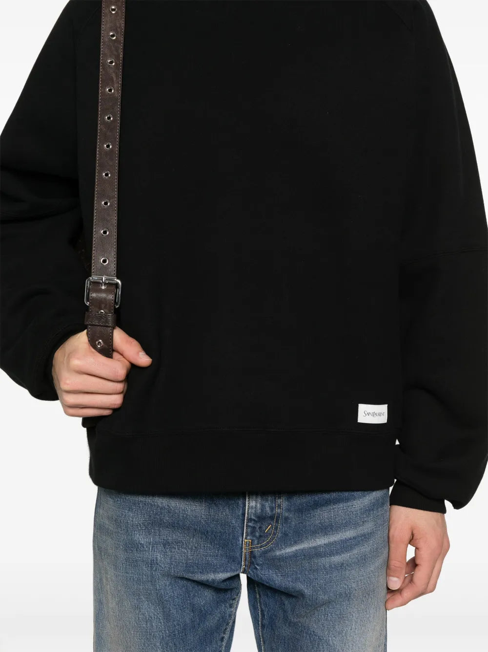 Moletons Sweatshirt preta Saint Laurent Preto Homme