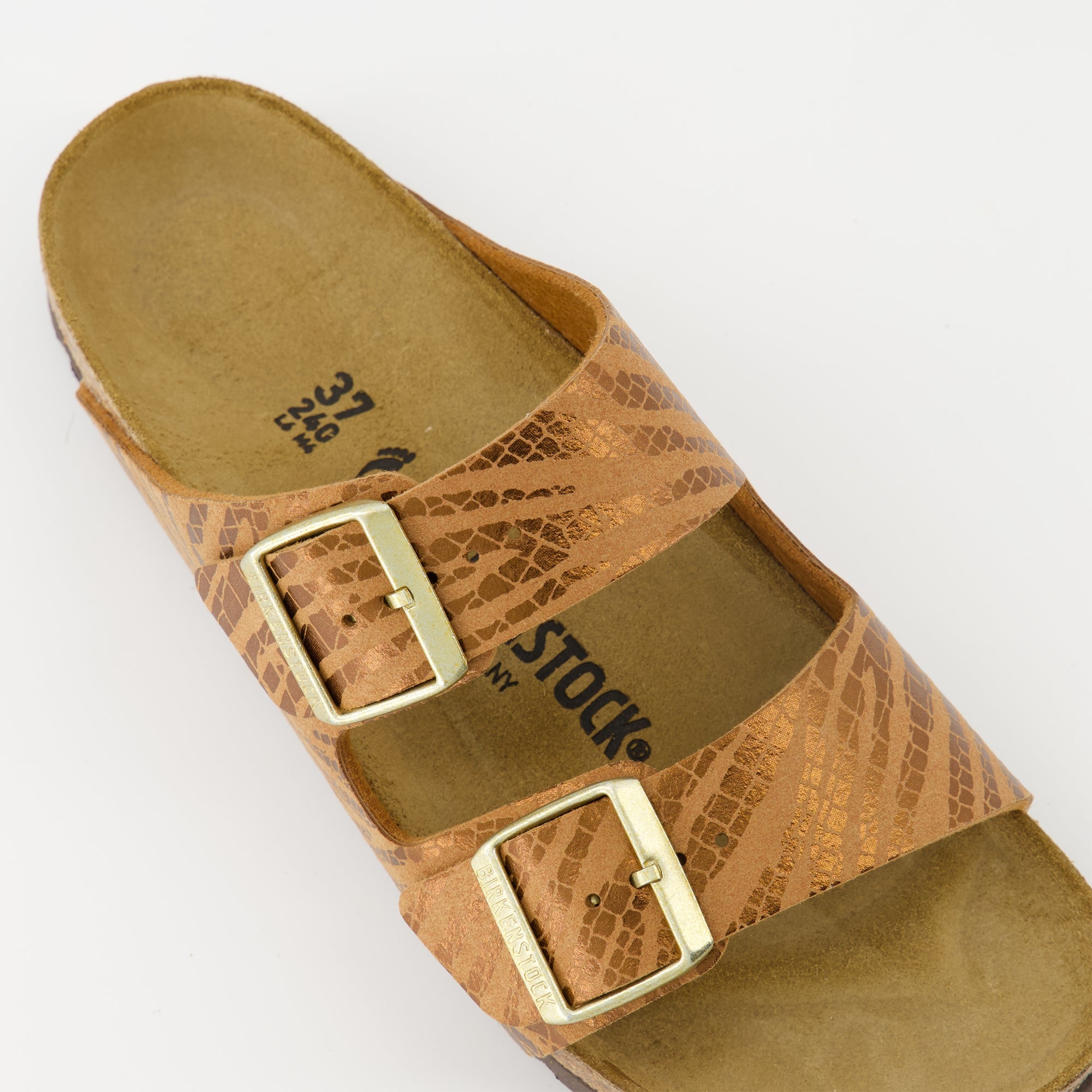 Chaussures ouvertes Sandales Arizona à motif zèbre Birkenstock Marron Femme