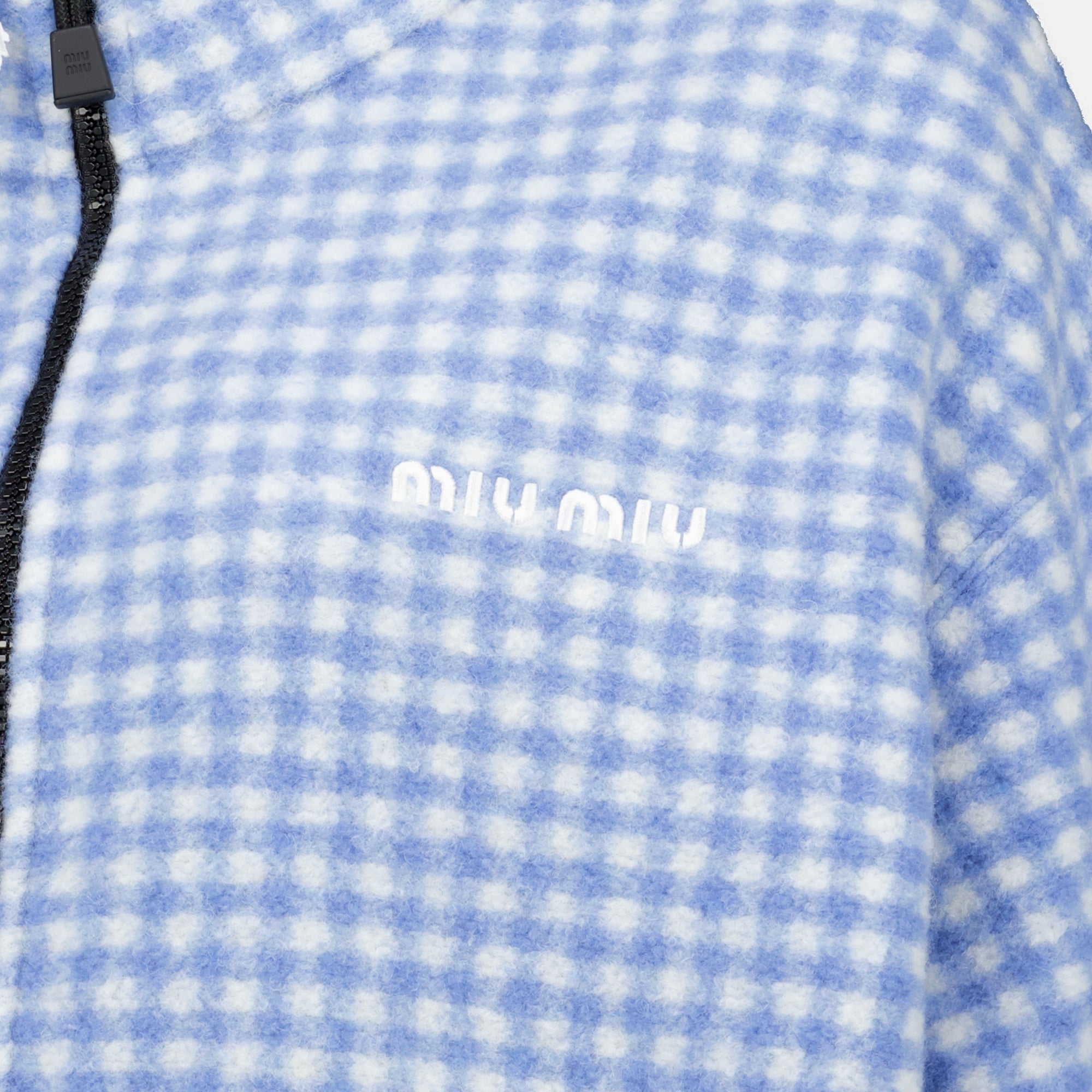 Vestes Vichy Checked Fleece Jacket Miu Miu Bleu Femme