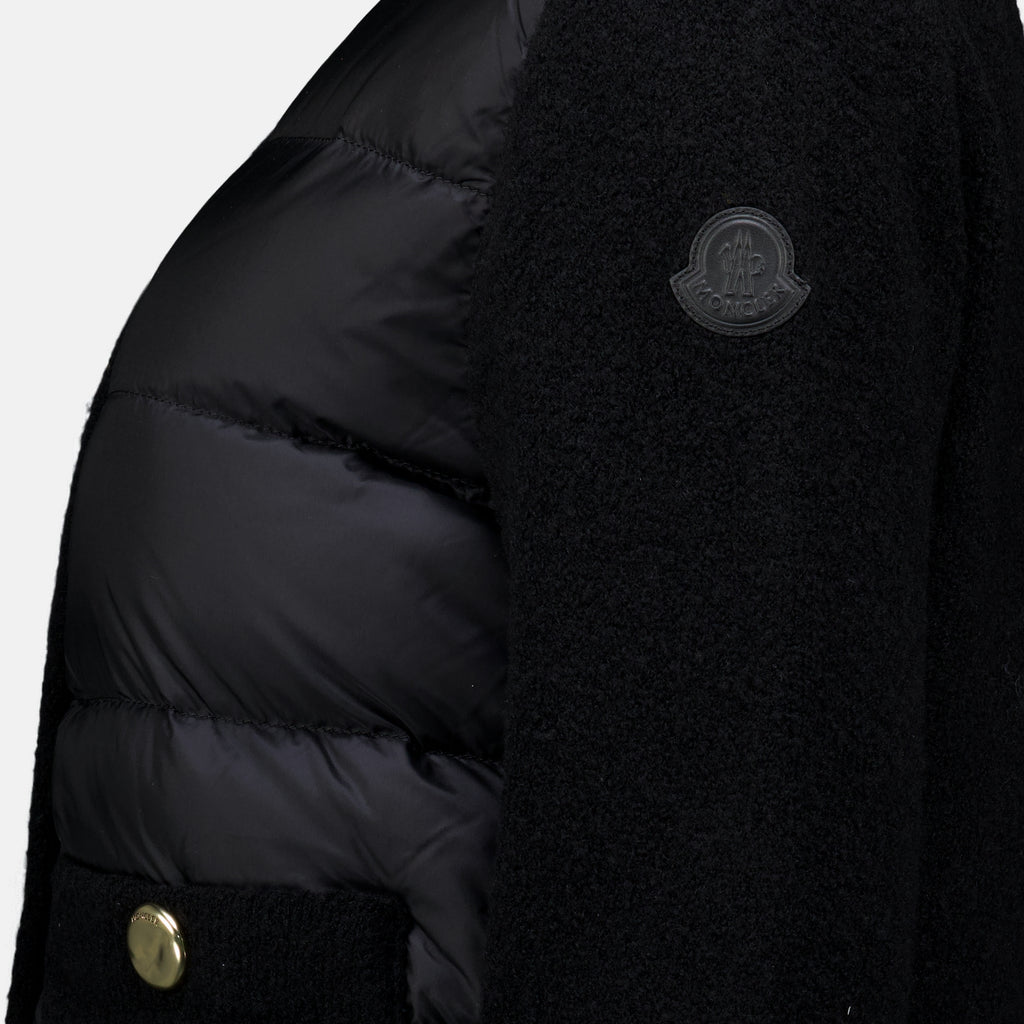 Vestes Cardigan bi-matière noir Moncler Noir Femme