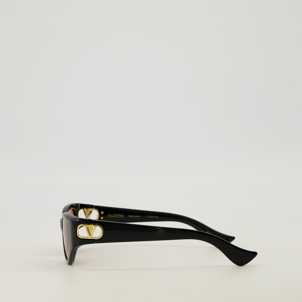 Lunettes Black Cat-Eye Sunglasses in Acetate Valentino Garavani Noir Femme