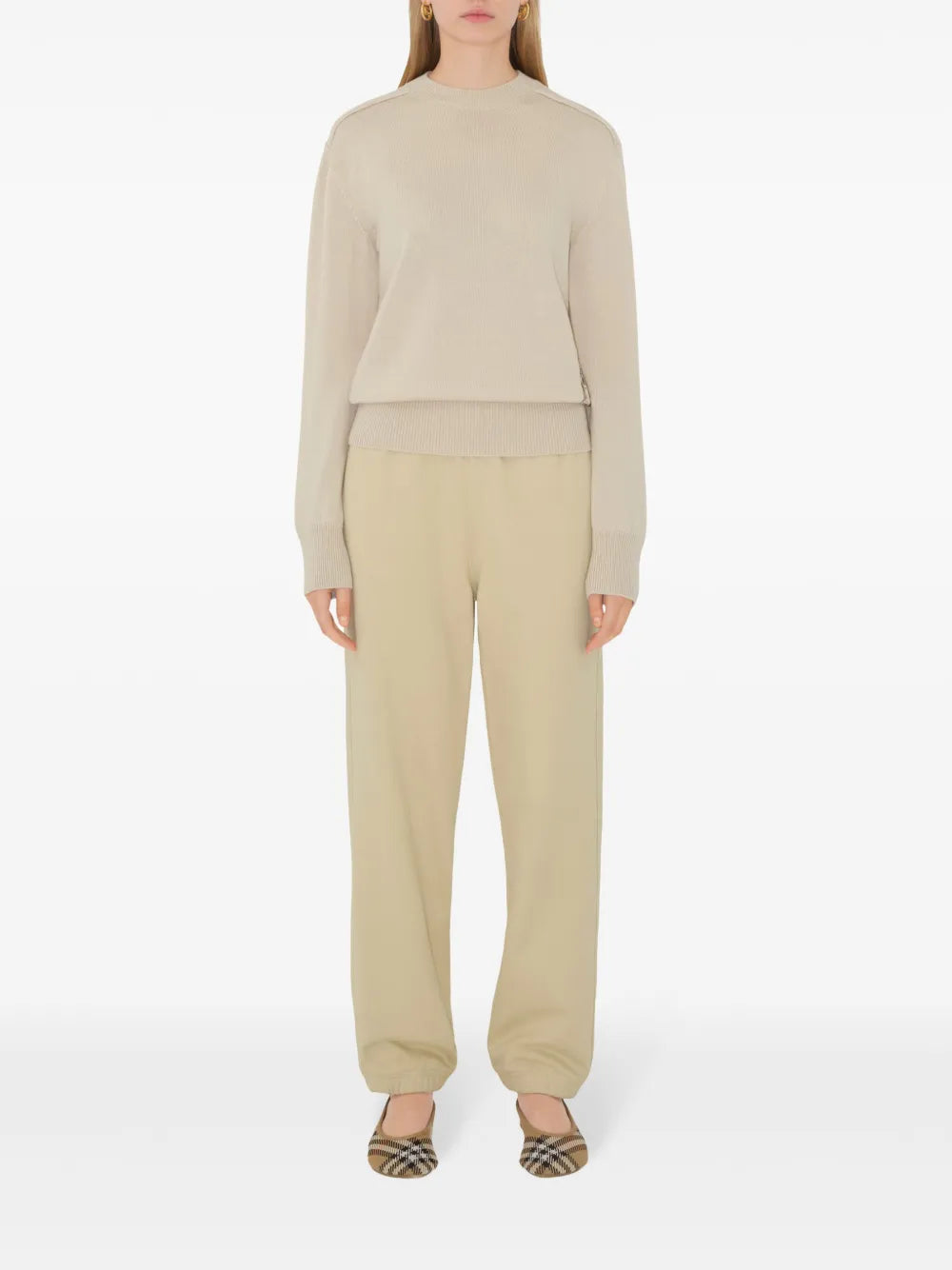 Calças Calças Jogging Cavalier Burberry Bege Femme