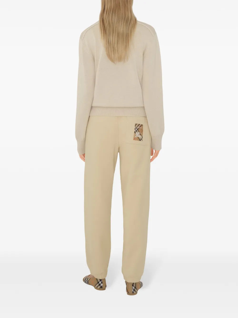 Calças Calças Jogging Cavalier Burberry Bege Femme