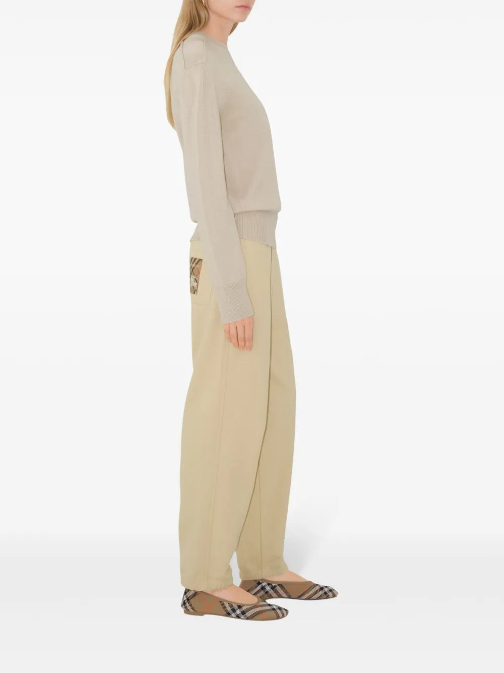Calças Calças Jogging Cavalier Burberry Bege Femme