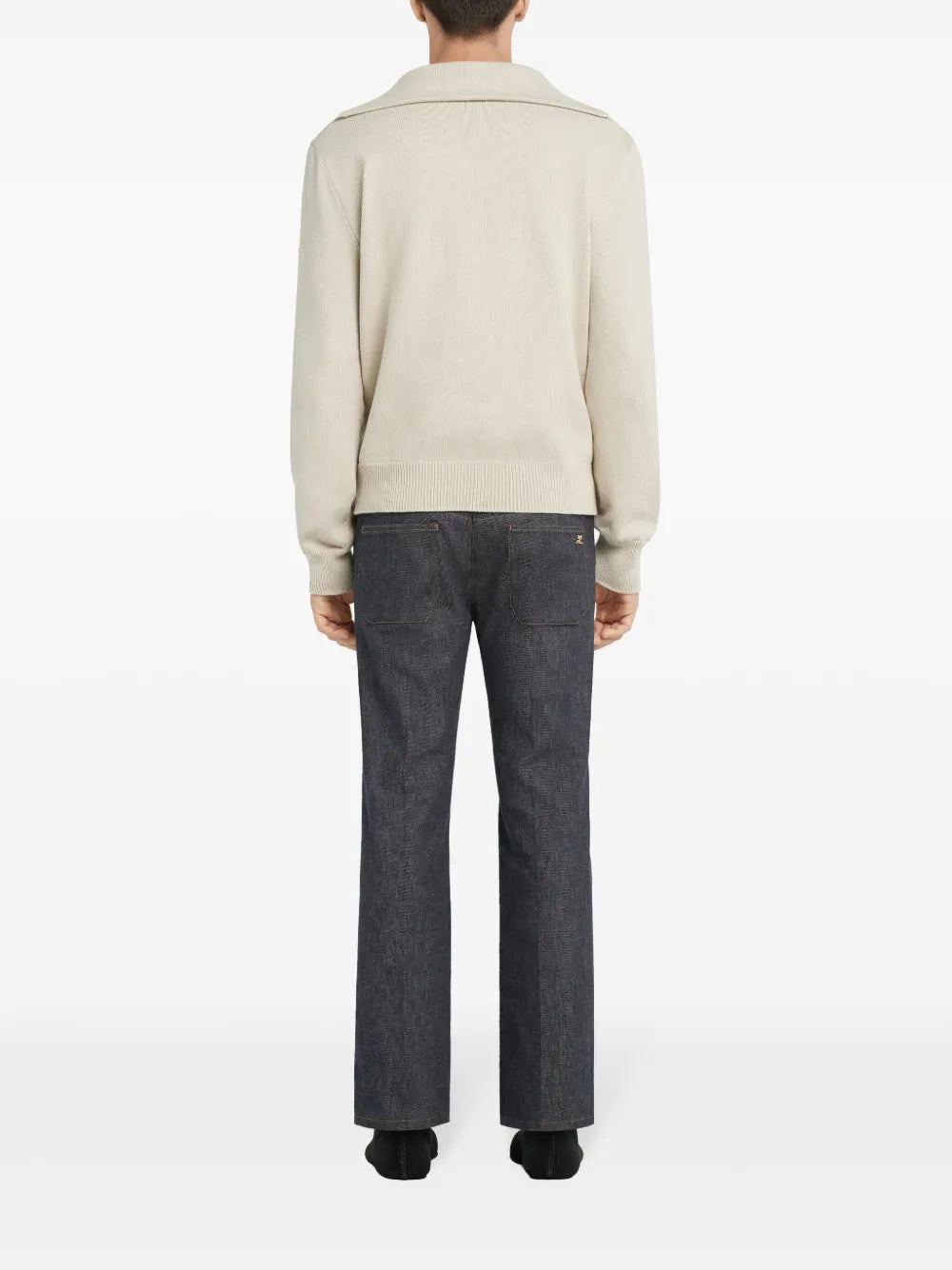 Maille Pull à col zippé Courrèges Beige Homme
