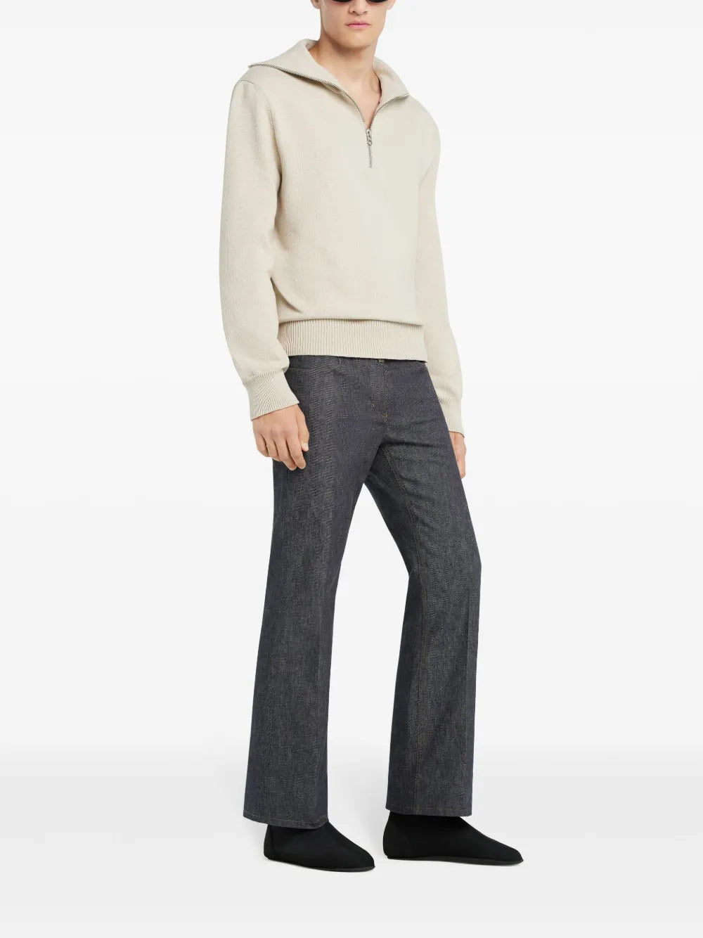 Maille Pull à col zippé Courrèges Beige Homme