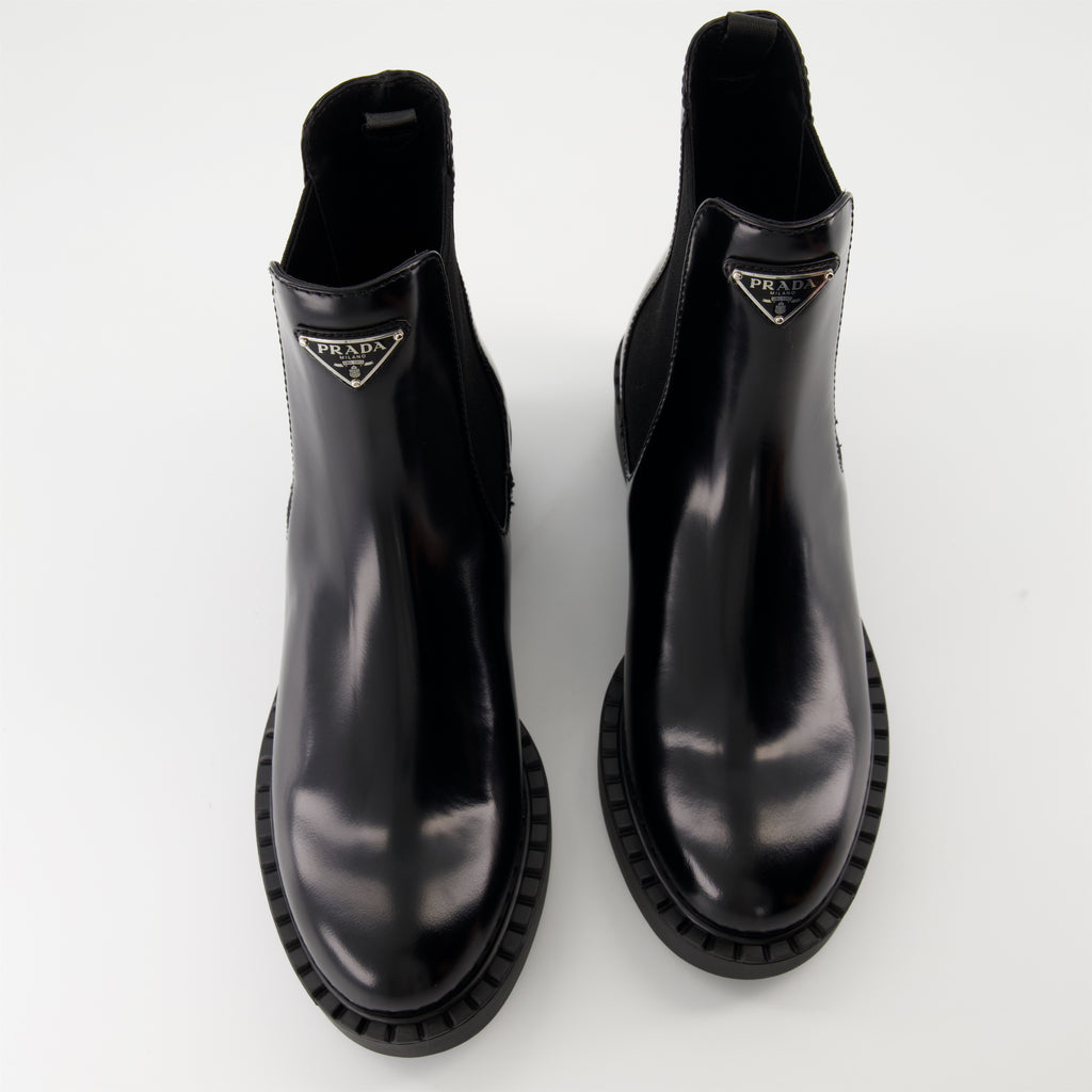 Ankle boots Patent Leather Ankle Boots Prada Black Femme