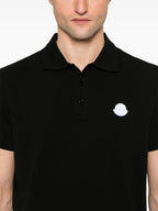 Polos Polo Negro de Manga Corta Moncler Negro Homme
