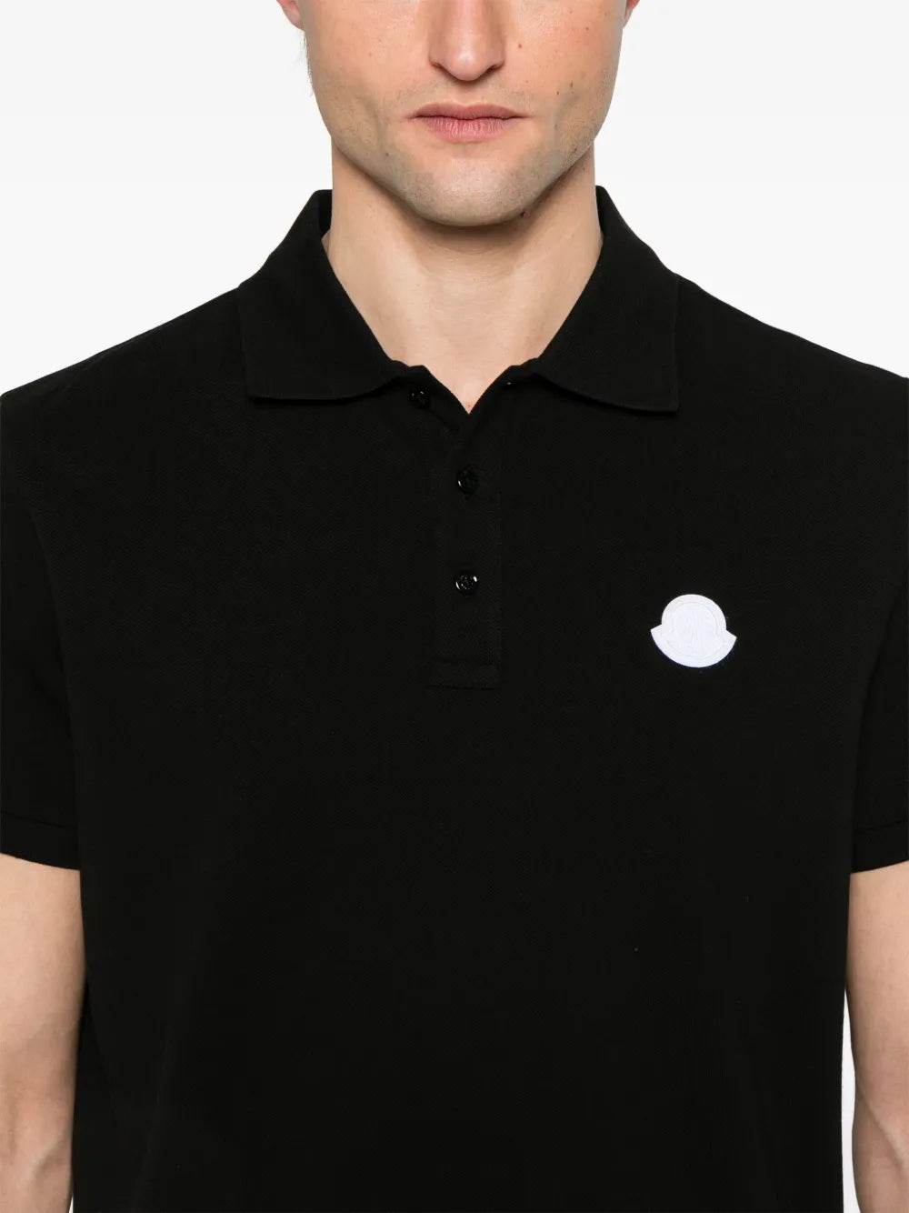 Polos Polo noir à manches courtes Moncler Noir Homme