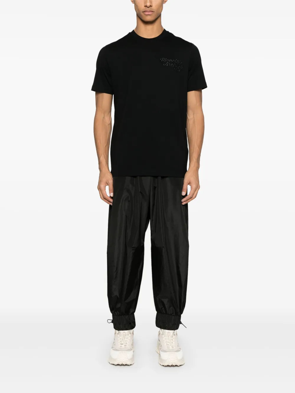 T-shirts T-shirt à logo brodé Moncler Noir Homme
