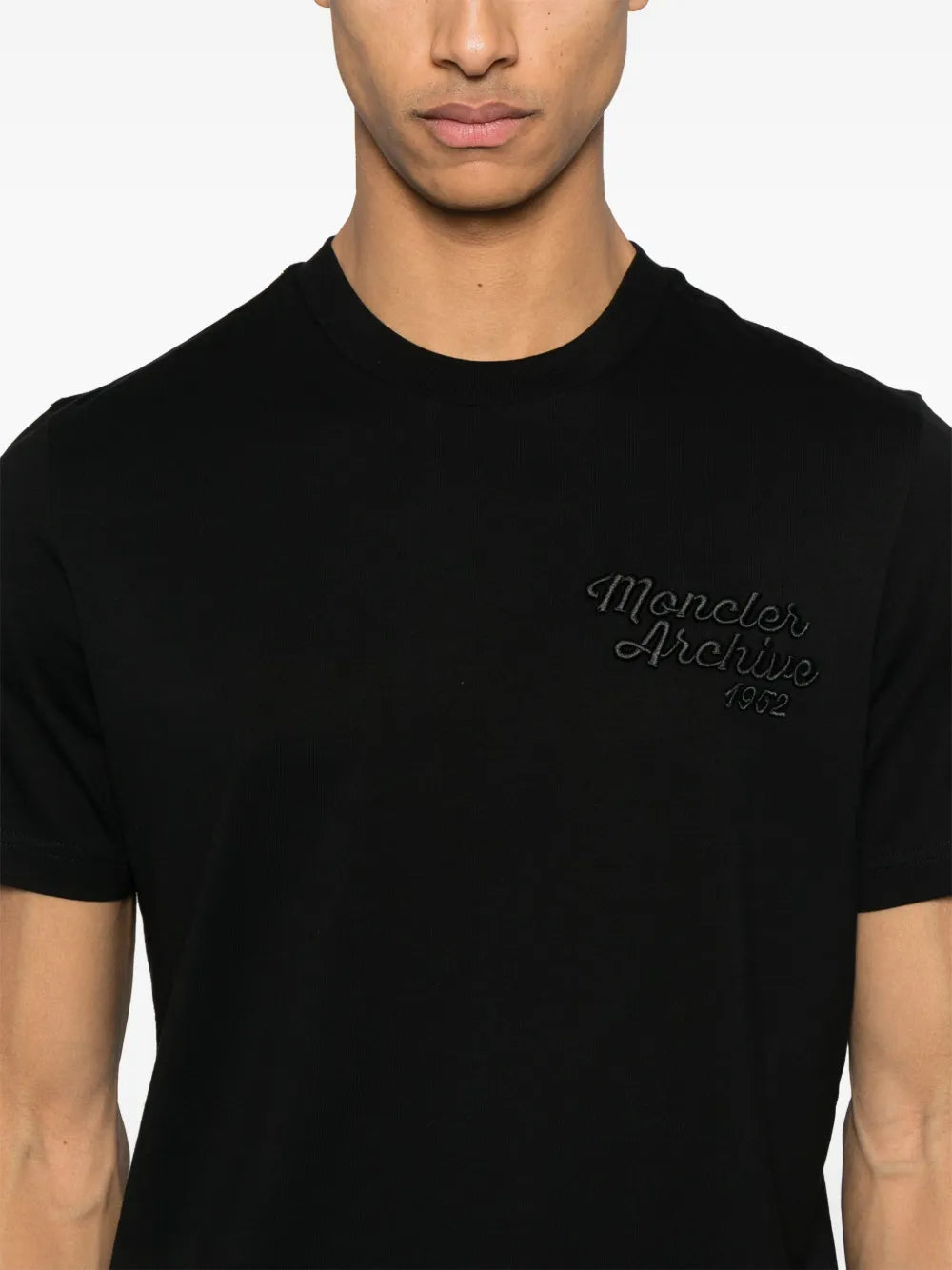 T-shirts T-shirt à logo brodé Moncler Noir Homme