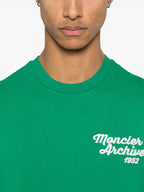 T-shirts T-shirt à logo brodé Moncler Vert Homme