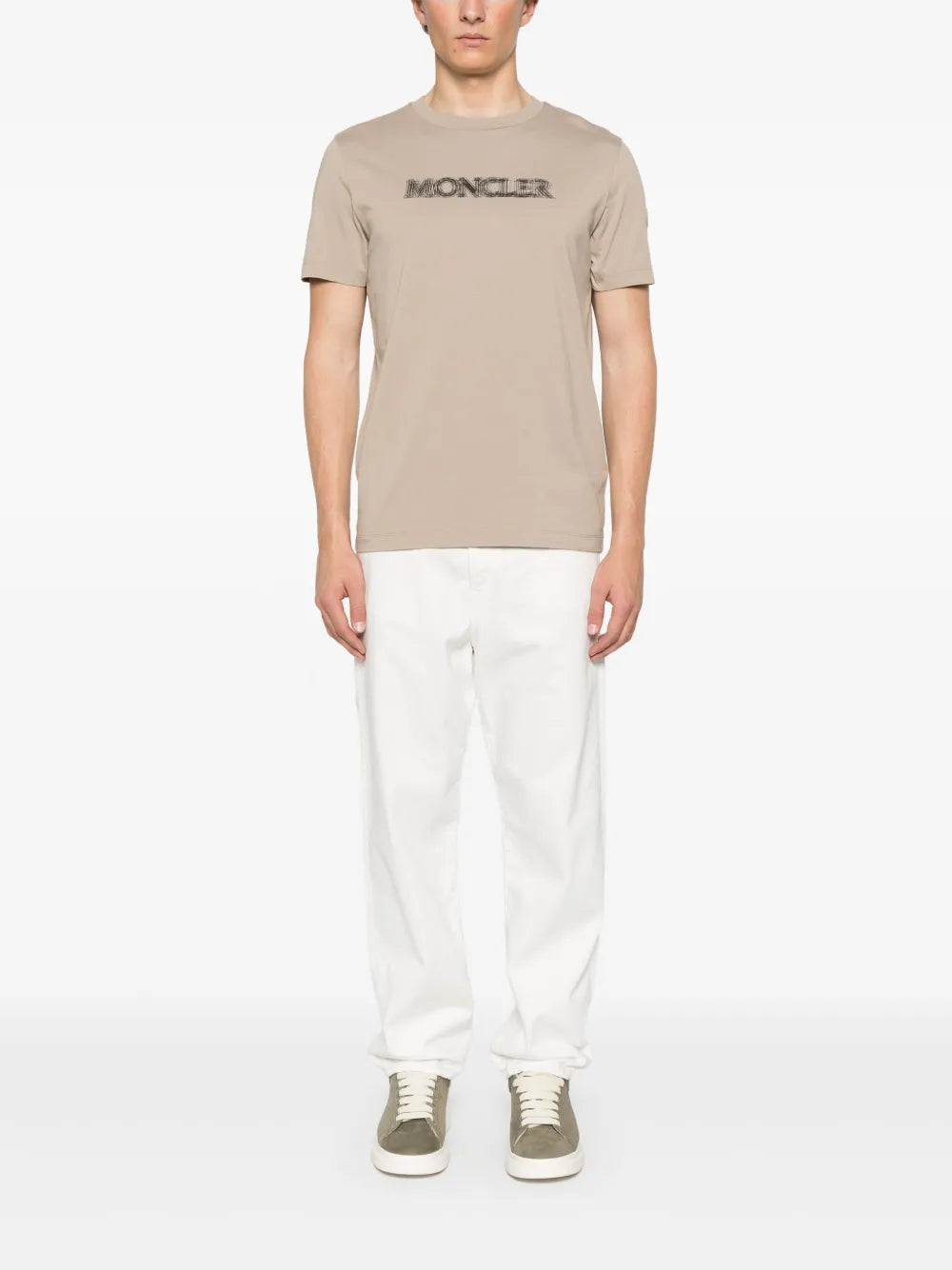 T-shirts T-shirt à logo flouté Moncler Beige Homme