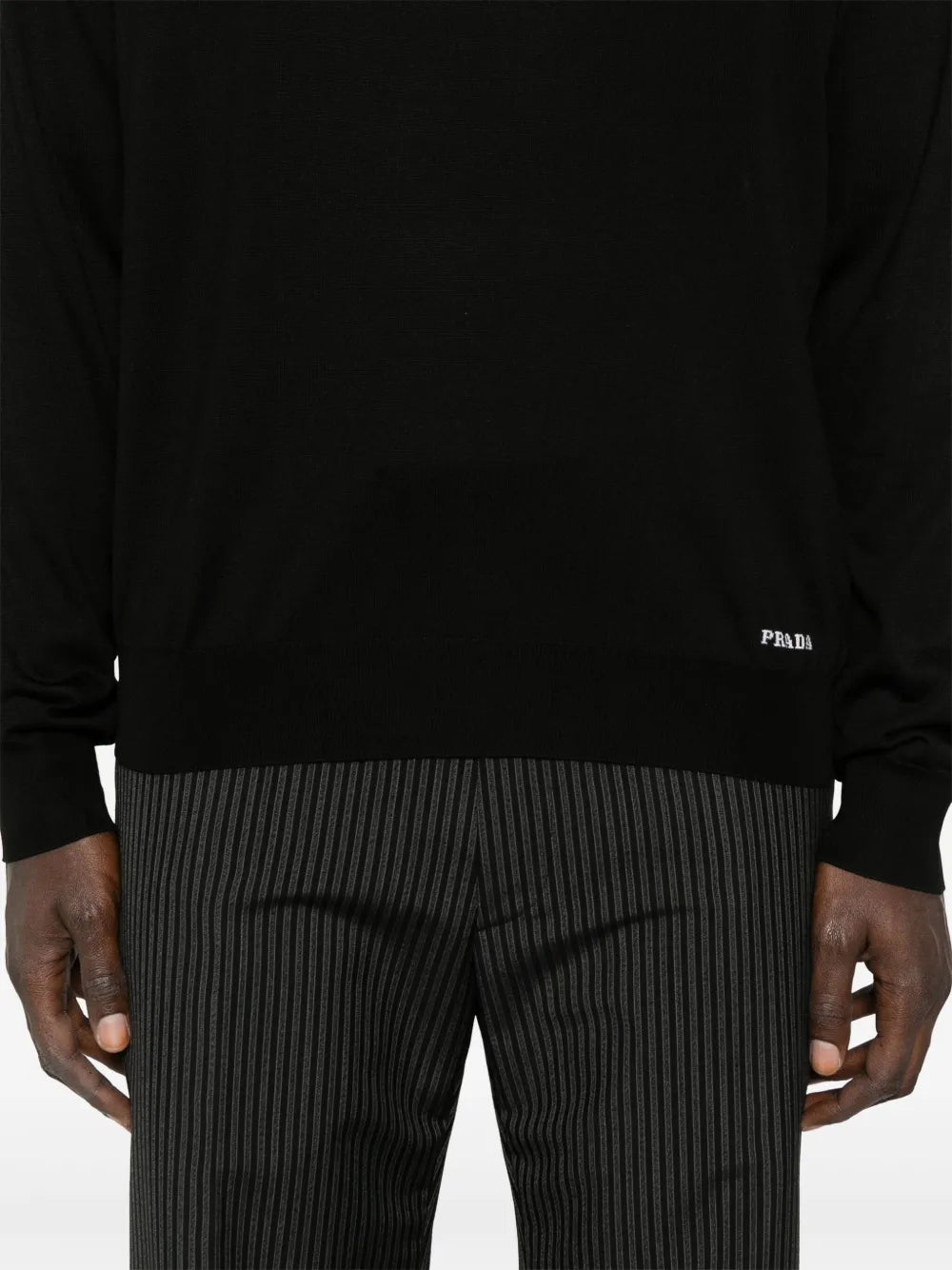 Malhas Sweater de Seda Prada Preto Homme