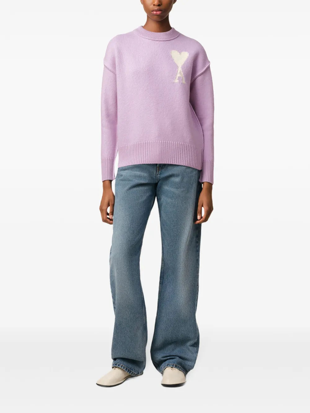 Maille Pull Ami de coeur Ami PARIS Violet Unisexe