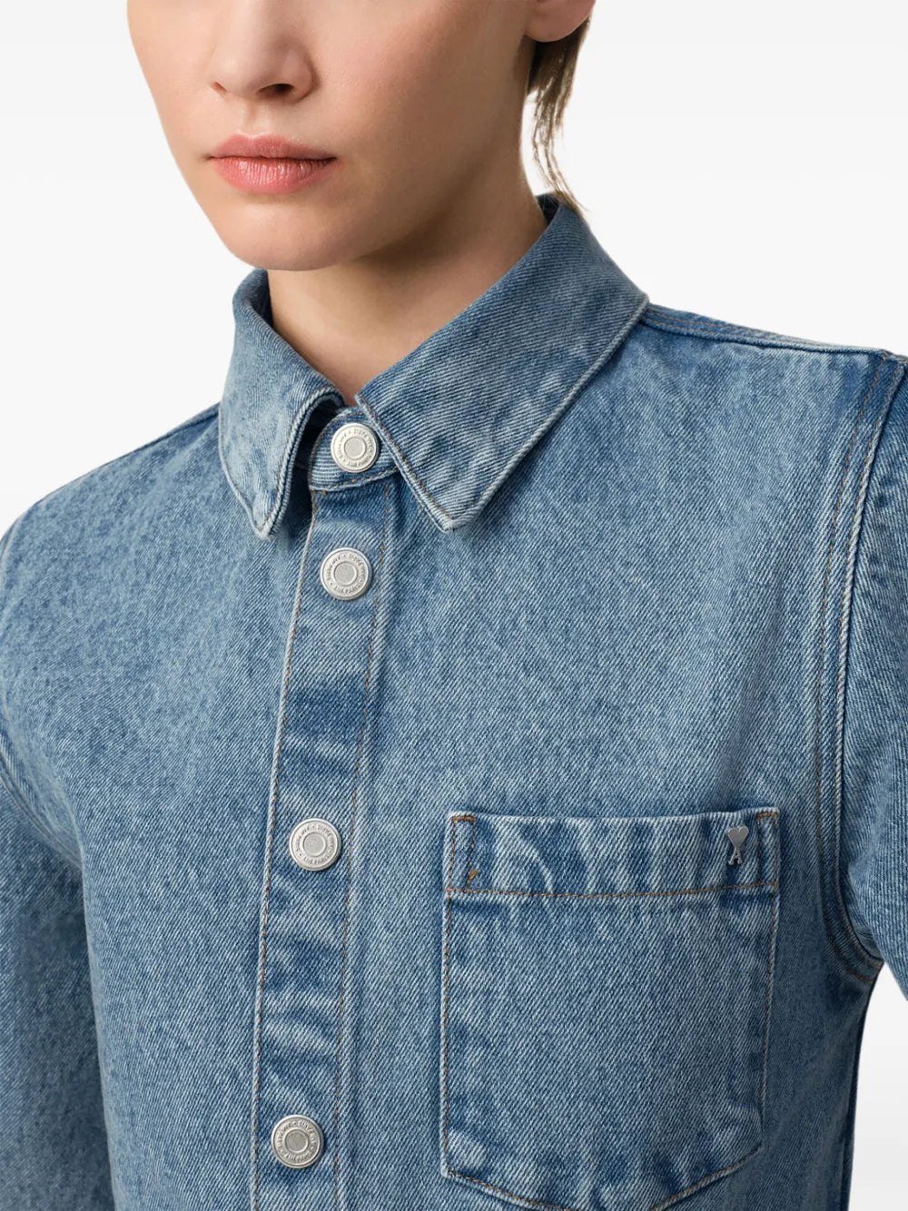Vestidos Vestido Camisa de Denim Ami PARIS Azul Femme