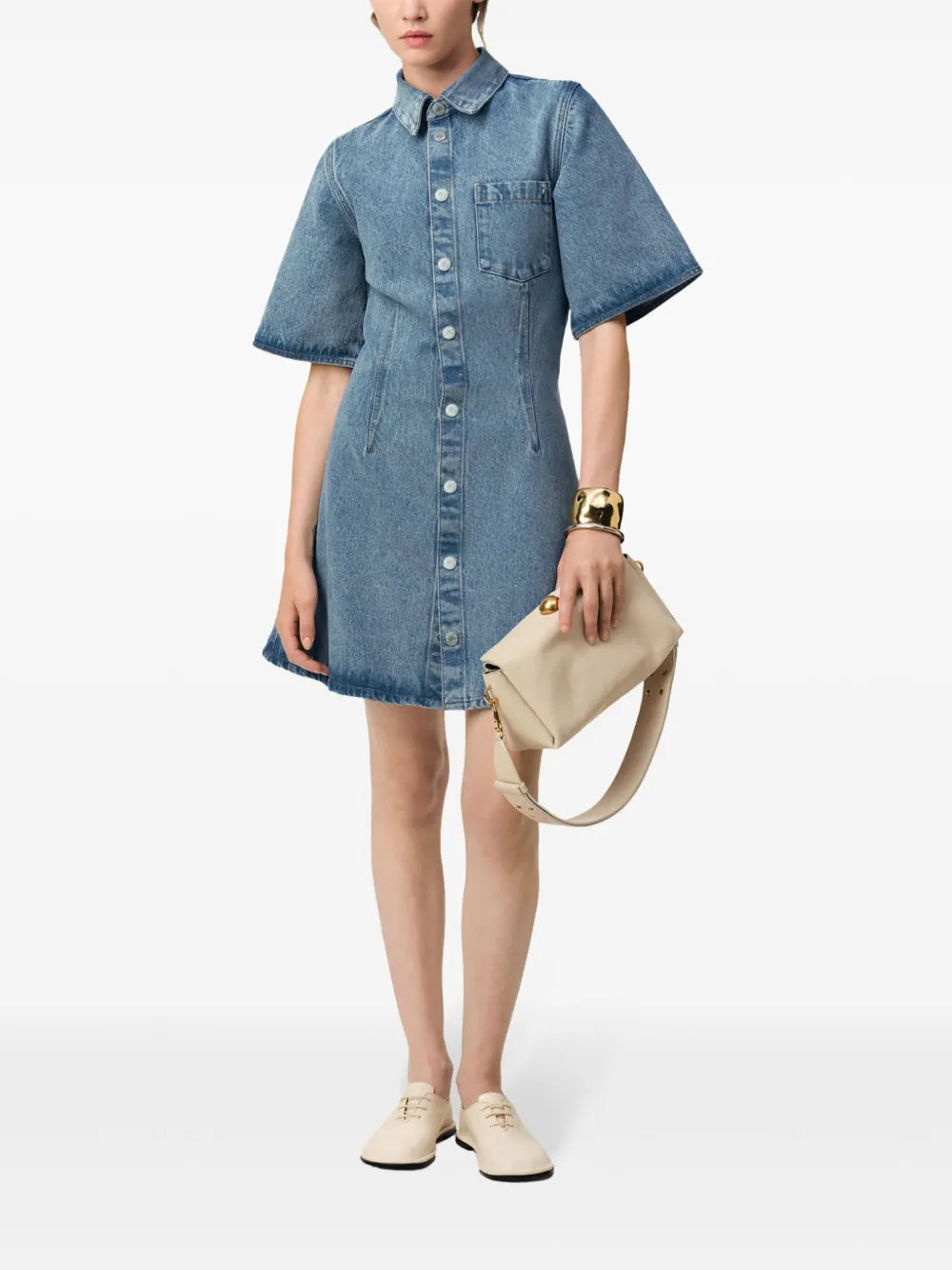 Vestidos Vestido Camisa de Denim Ami PARIS Azul Femme