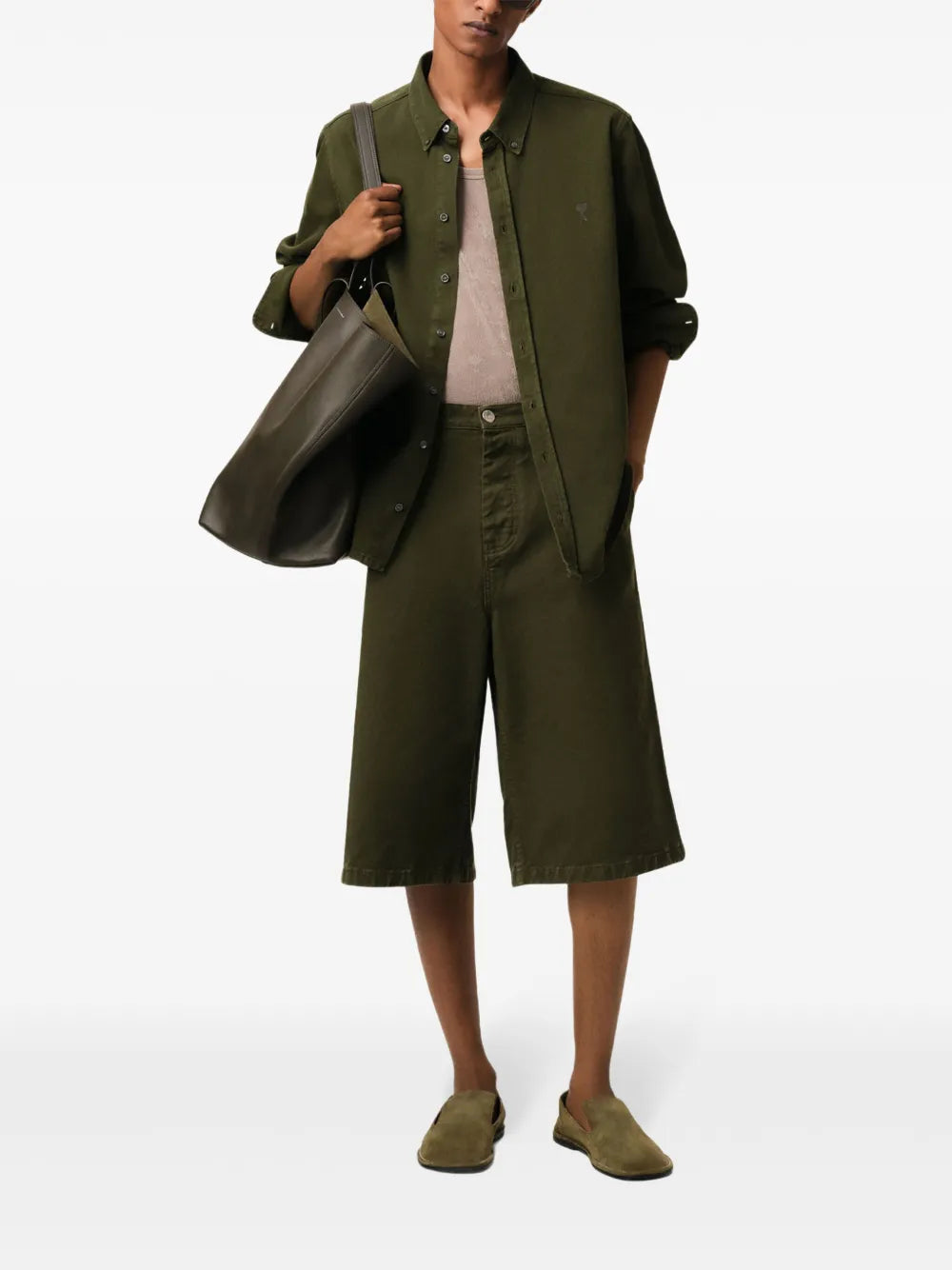 Camisas Camisa Ami de Coeur Ami PARIS Caqui Unisexo