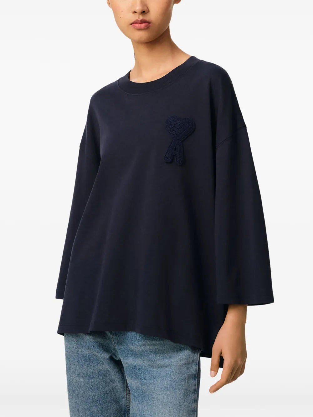 Camisetas T-shirt Ami de Coeur Tecido Ami PARIS Azul escuro Femme