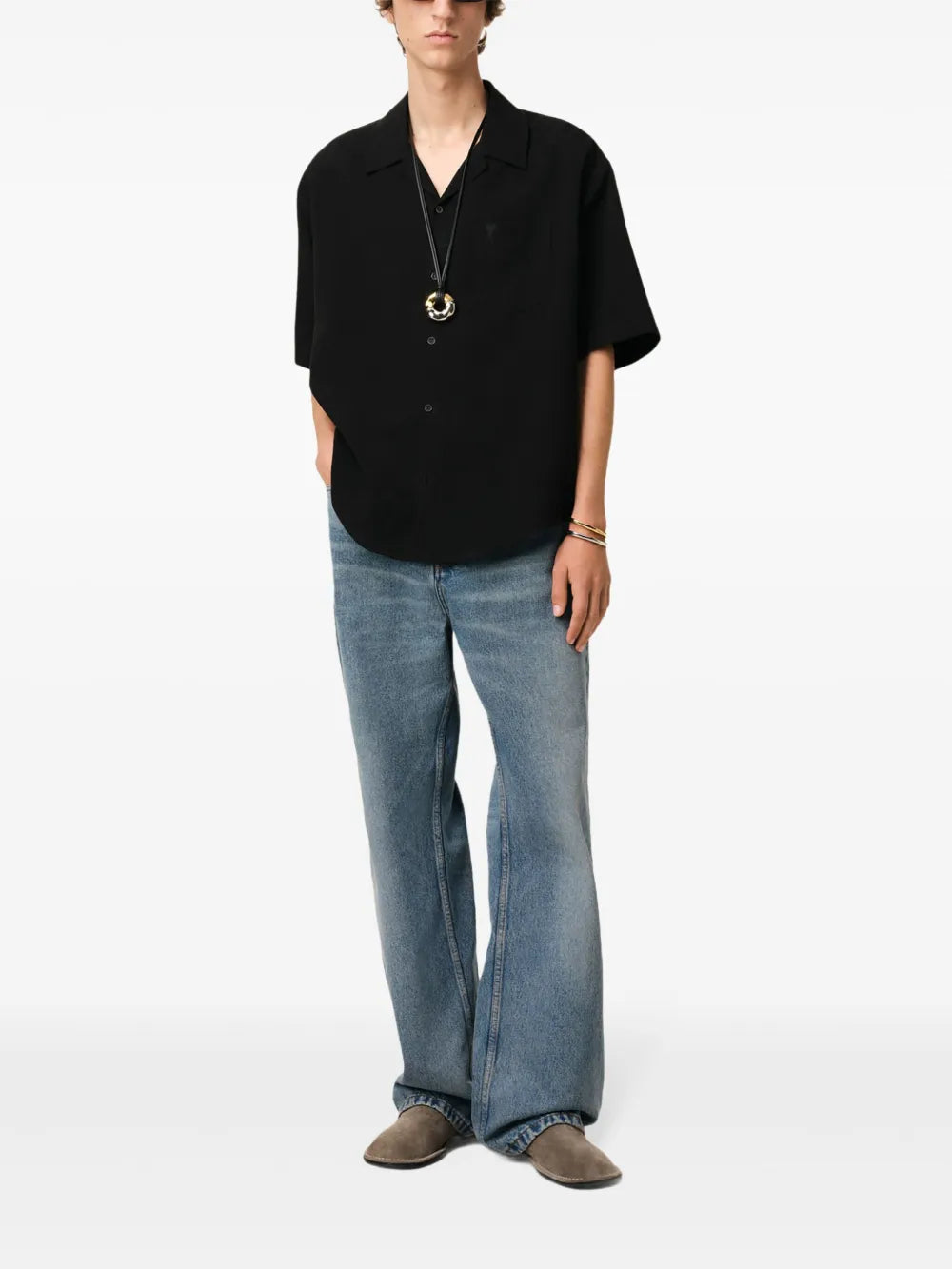 Hemden Oversized-Hemd Ami PARIS Schwarz Homme