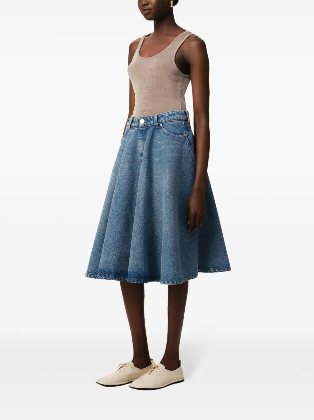 Jupes Jupe midi à godets Ami PARIS Bleu Femme