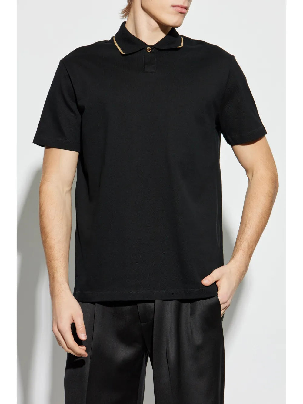 Polos Polo Negro Versace Negro Homme