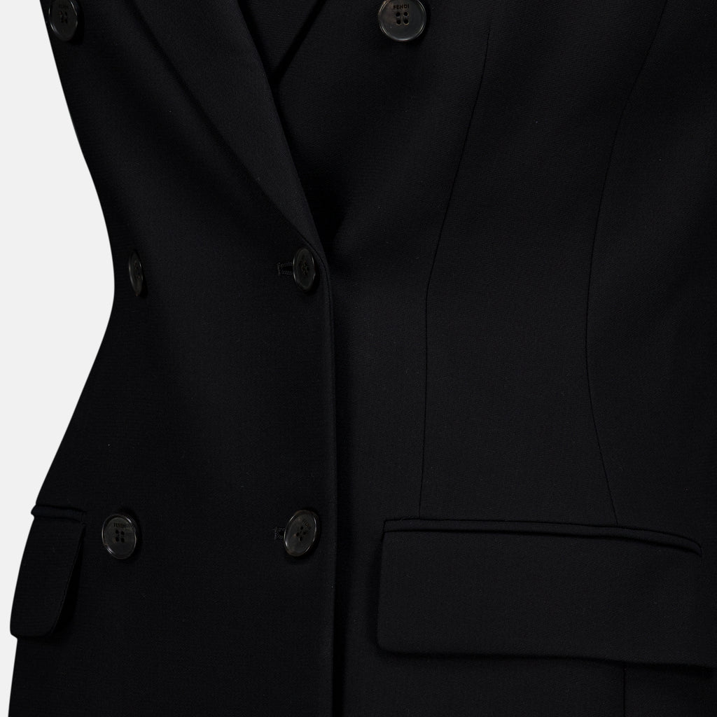 Robes Robe manteau noire Fendi Noir Femme
