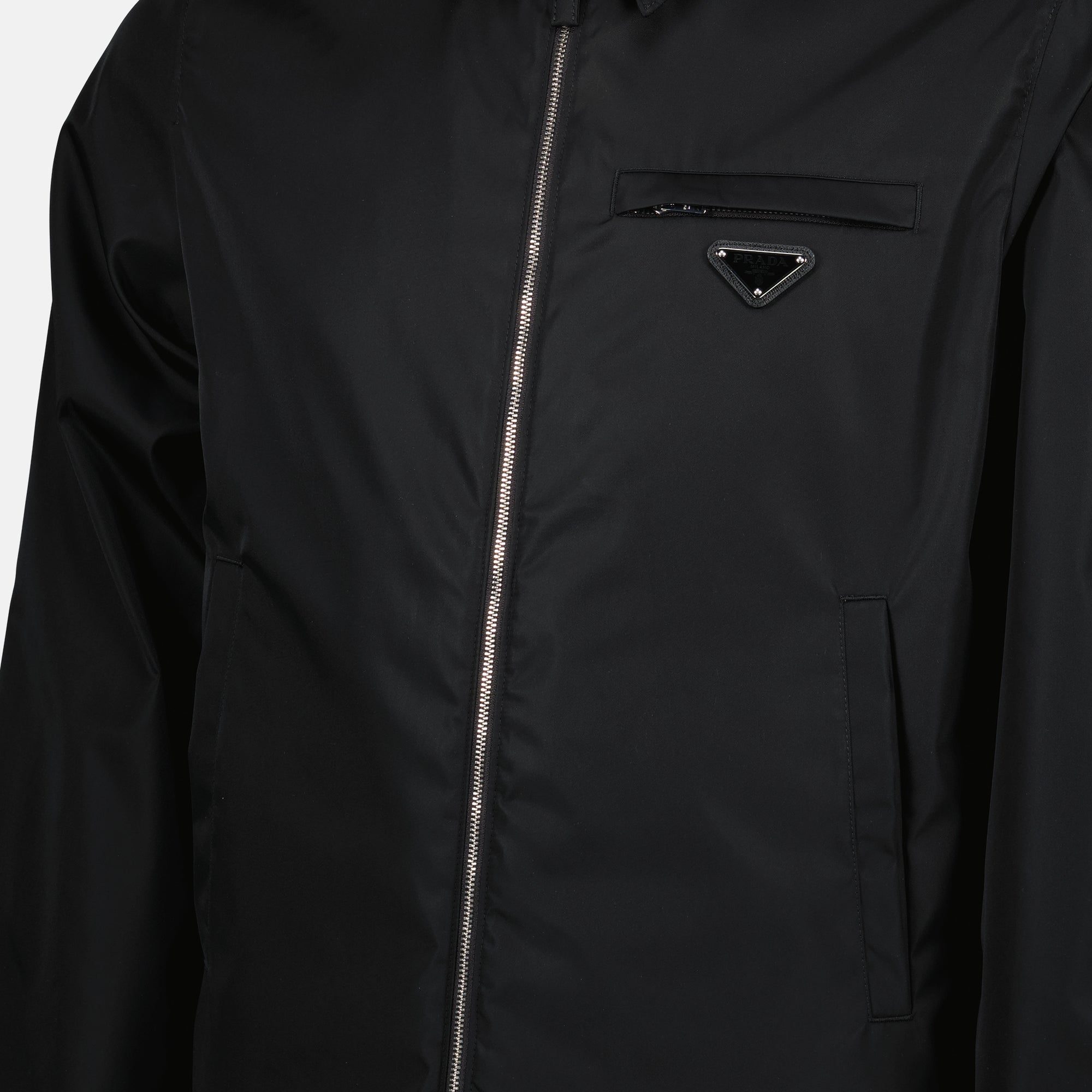 재킷 리사이클 나일론 재킷 Prada 검은색 Homme