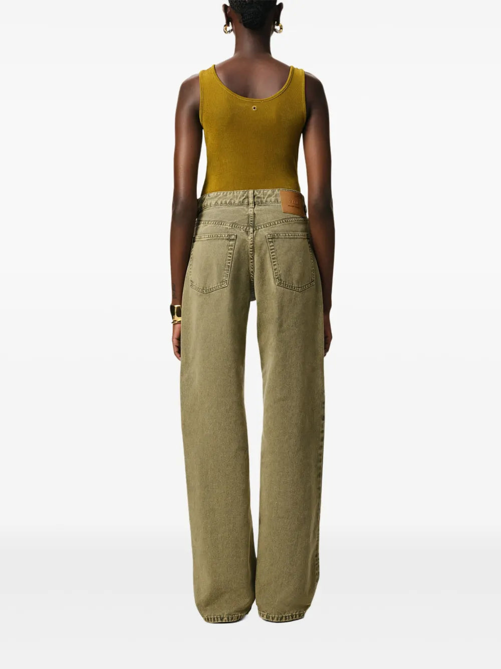 パンツ ワイドレッグジーンズ Ami PARIS カーキ Femme