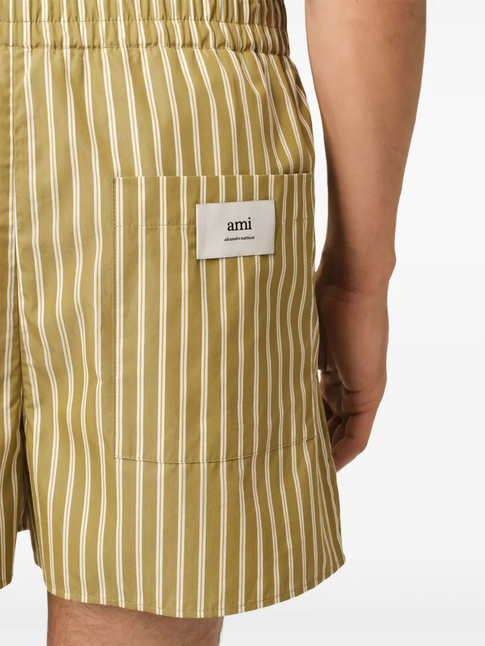 Shorts Short à rayures Ami PARIS Kaki Unisexe